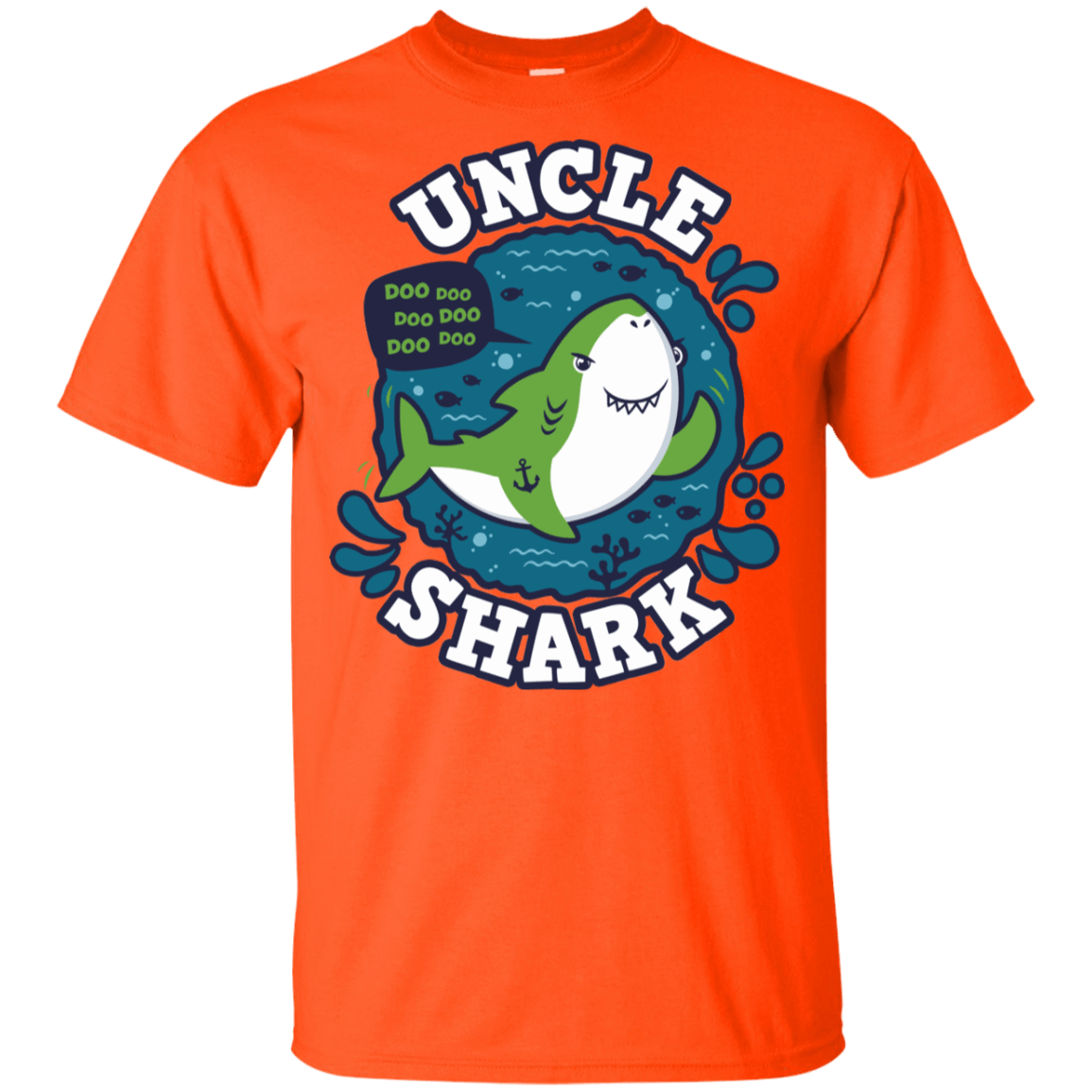 T-Shirts Orange / YXS Shark Family trazo - Uncle Youth T-Shirt