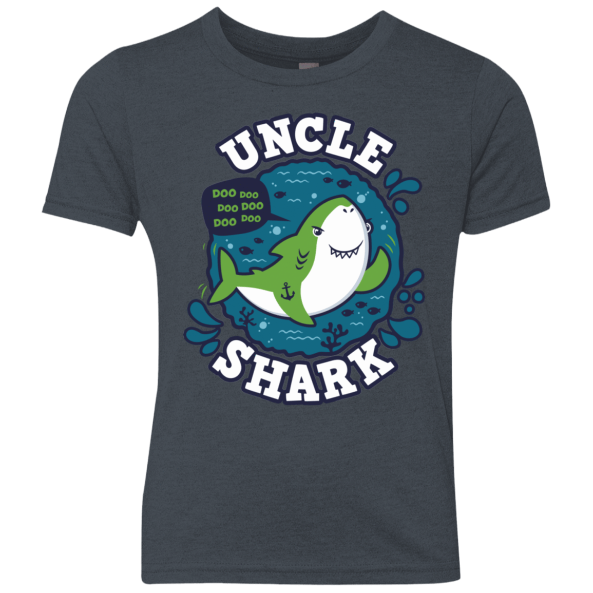 T-Shirts Vintage Navy / YXS Shark Family trazo - Uncle Youth Triblend T-Shirt