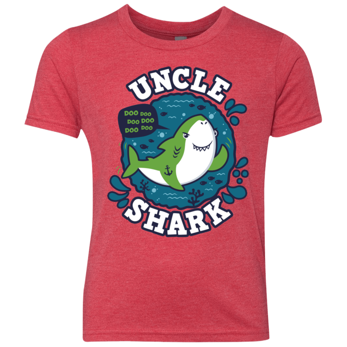 T-Shirts Vintage Red / YXS Shark Family trazo - Uncle Youth Triblend T-Shirt