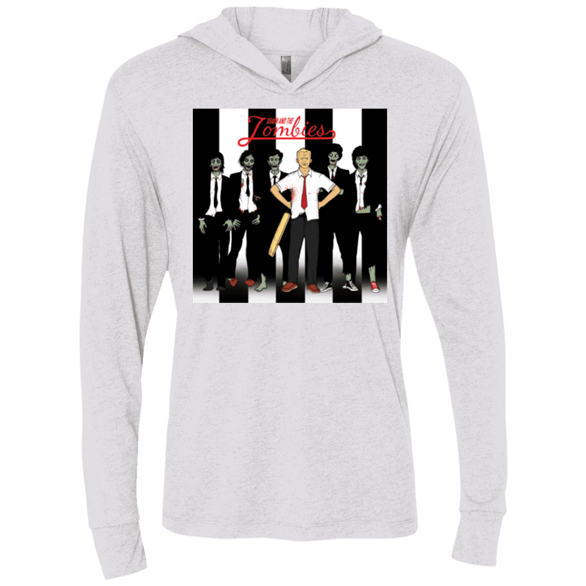 T-Shirts Heather White / X-Small Shaun and the Zombies Triblend Long Sleeve Hoodie Tee