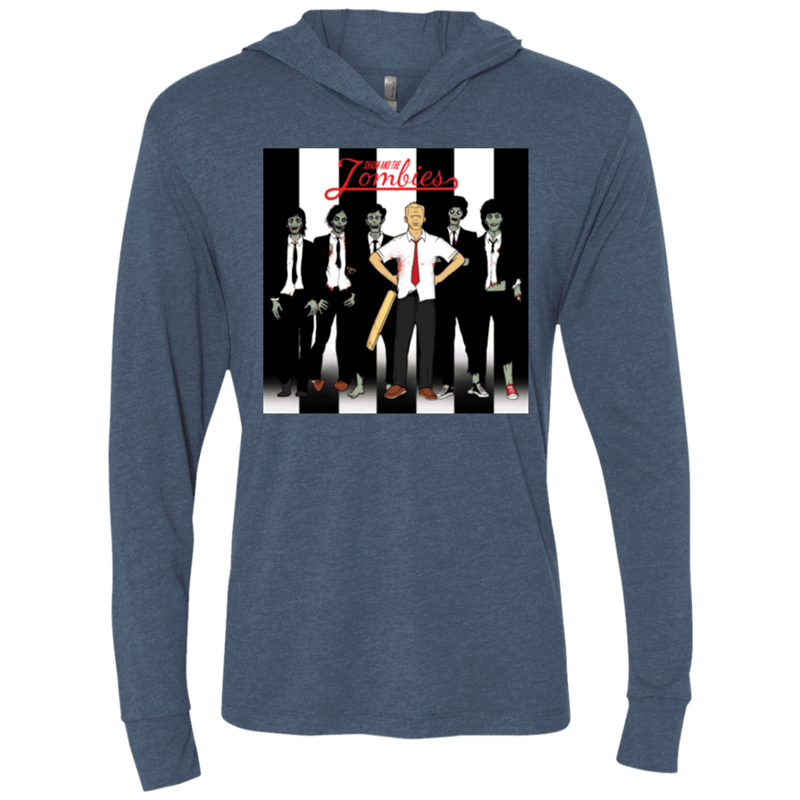 T-Shirts Indigo / X-Small Shaun and the Zombies Triblend Long Sleeve Hoodie Tee