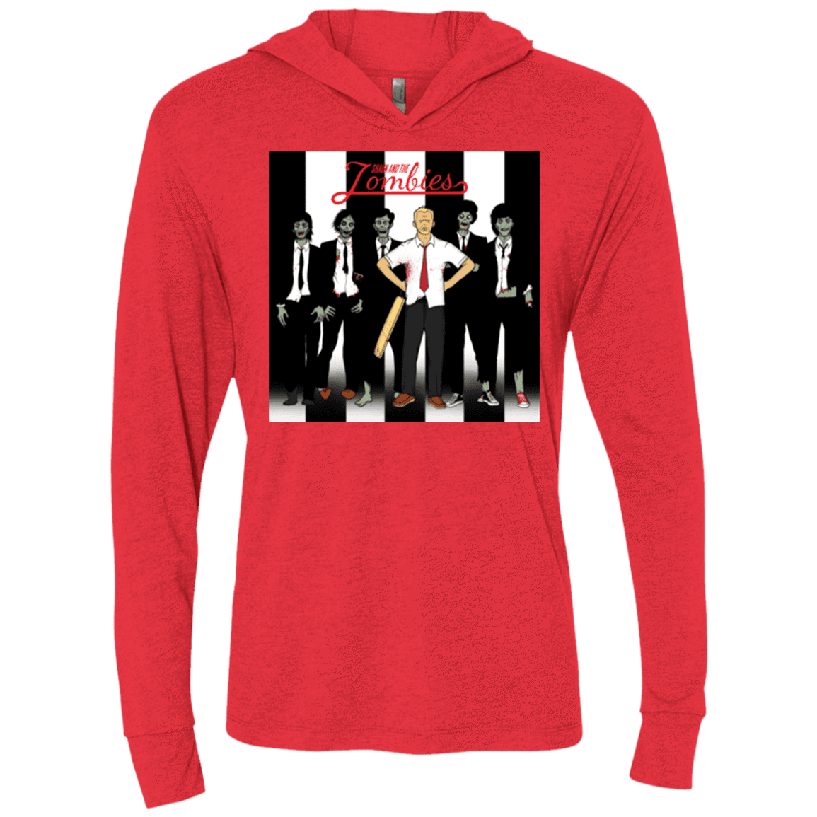 T-Shirts Vintage Red / X-Small Shaun and the Zombies Triblend Long Sleeve Hoodie Tee