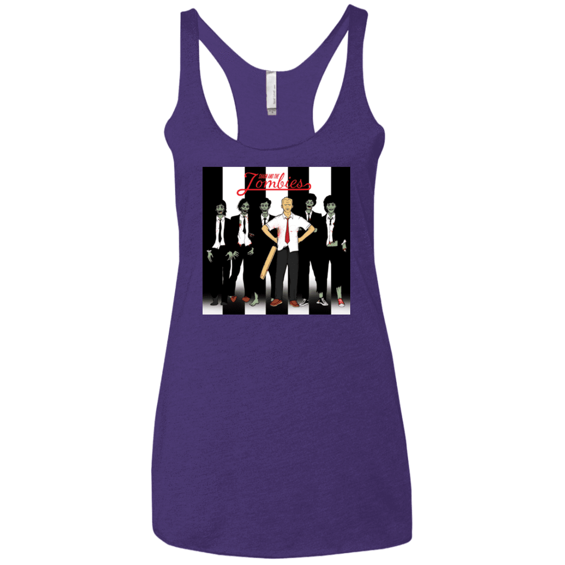 T-Shirts Purple / X-Small Shaun and the Zombies Women's Triblend Racerback Tank