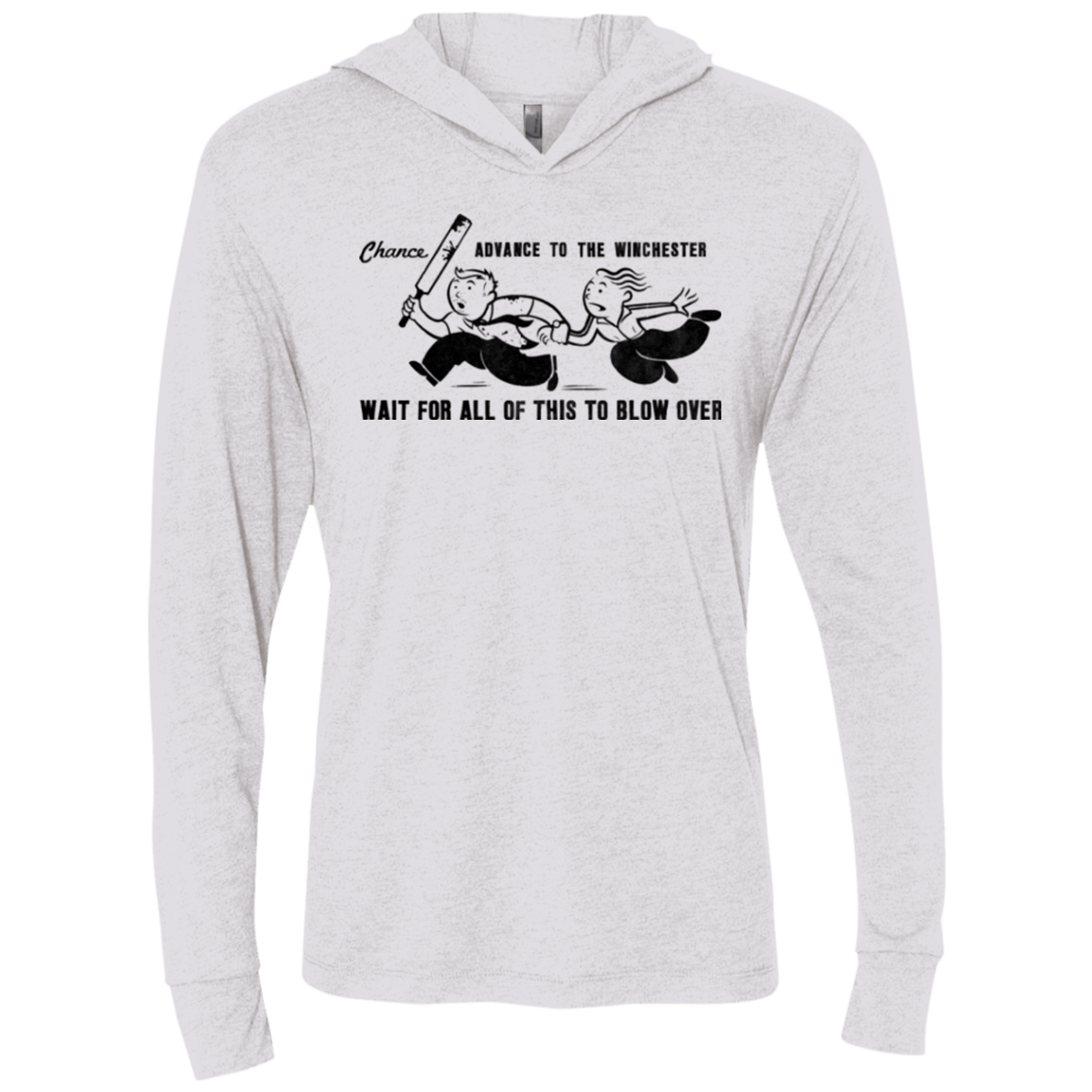 Shauns Last Chance Triblend Long Sleeve Hoodie Tee