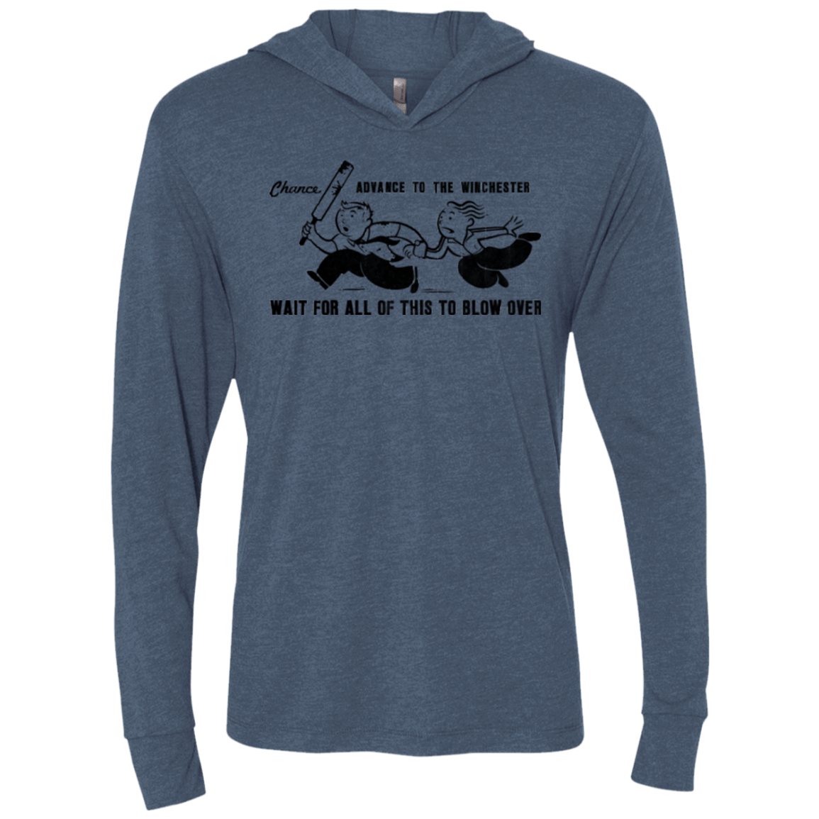 T-Shirts Indigo / X-Small Shauns Last Chance Triblend Long Sleeve Hoodie Tee