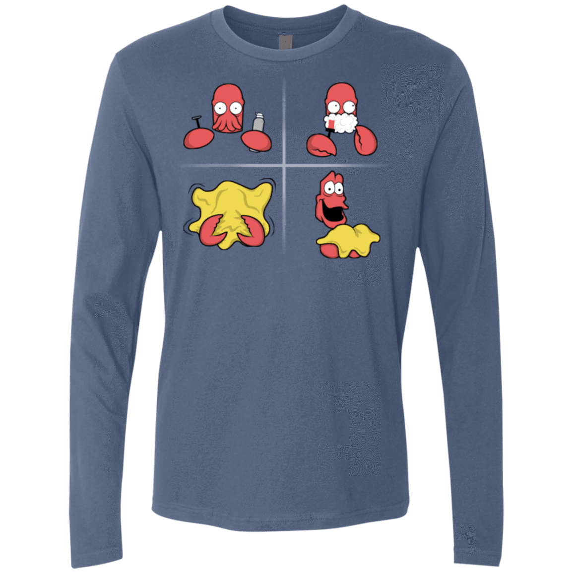 T-Shirts Indigo / S Shaving Process Men's Premium Long Sleeve