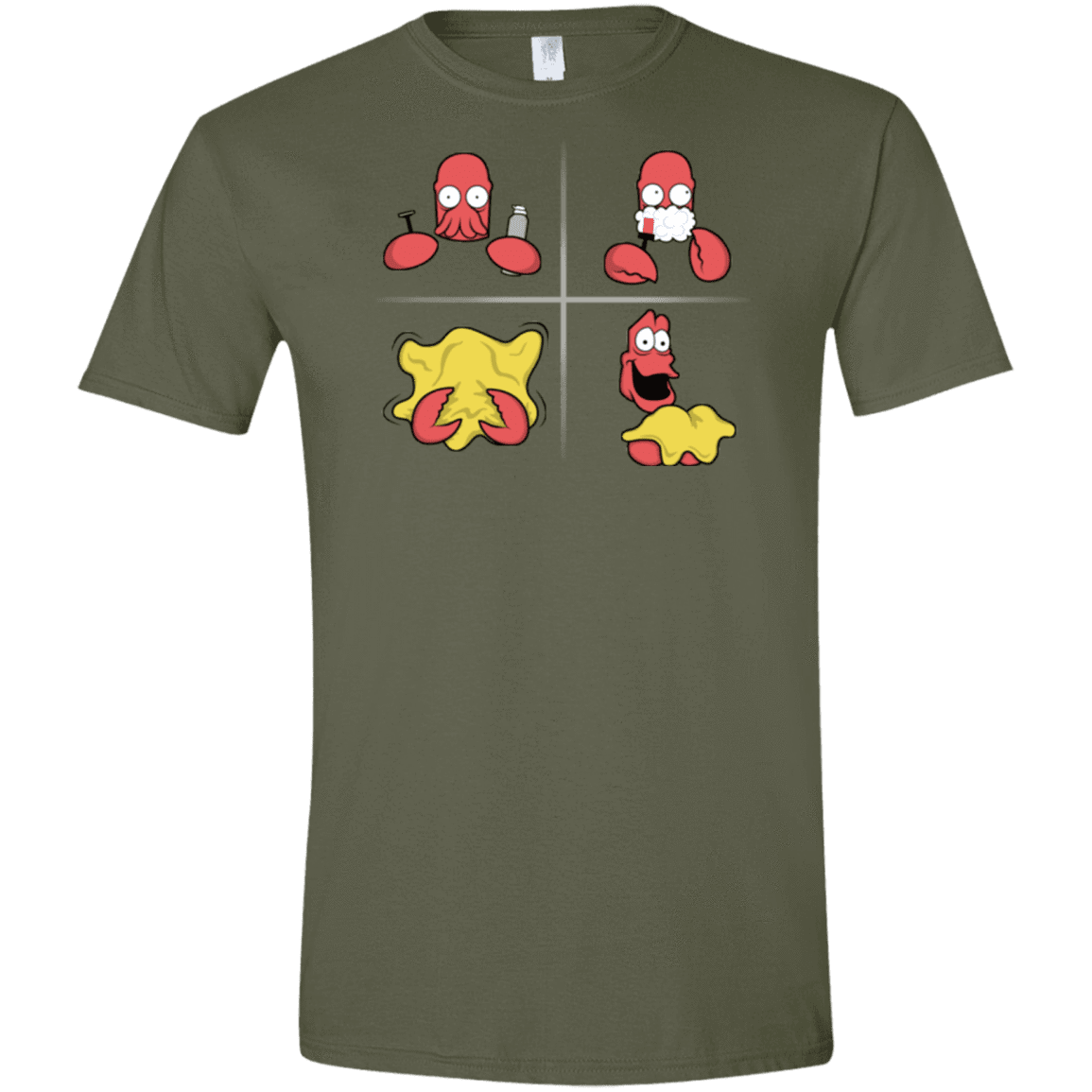 T-Shirts Military Green / S Shaving Process Men's Semi-Fitted Softstyle