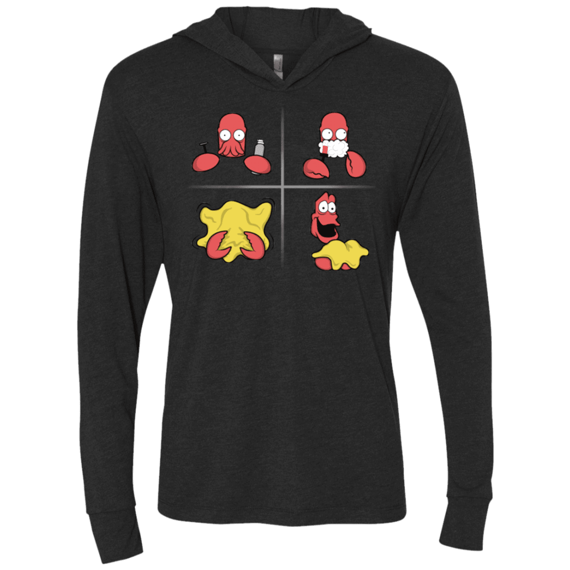 T-Shirts Vintage Black / X-Small Shaving Process Triblend Long Sleeve Hoodie Tee