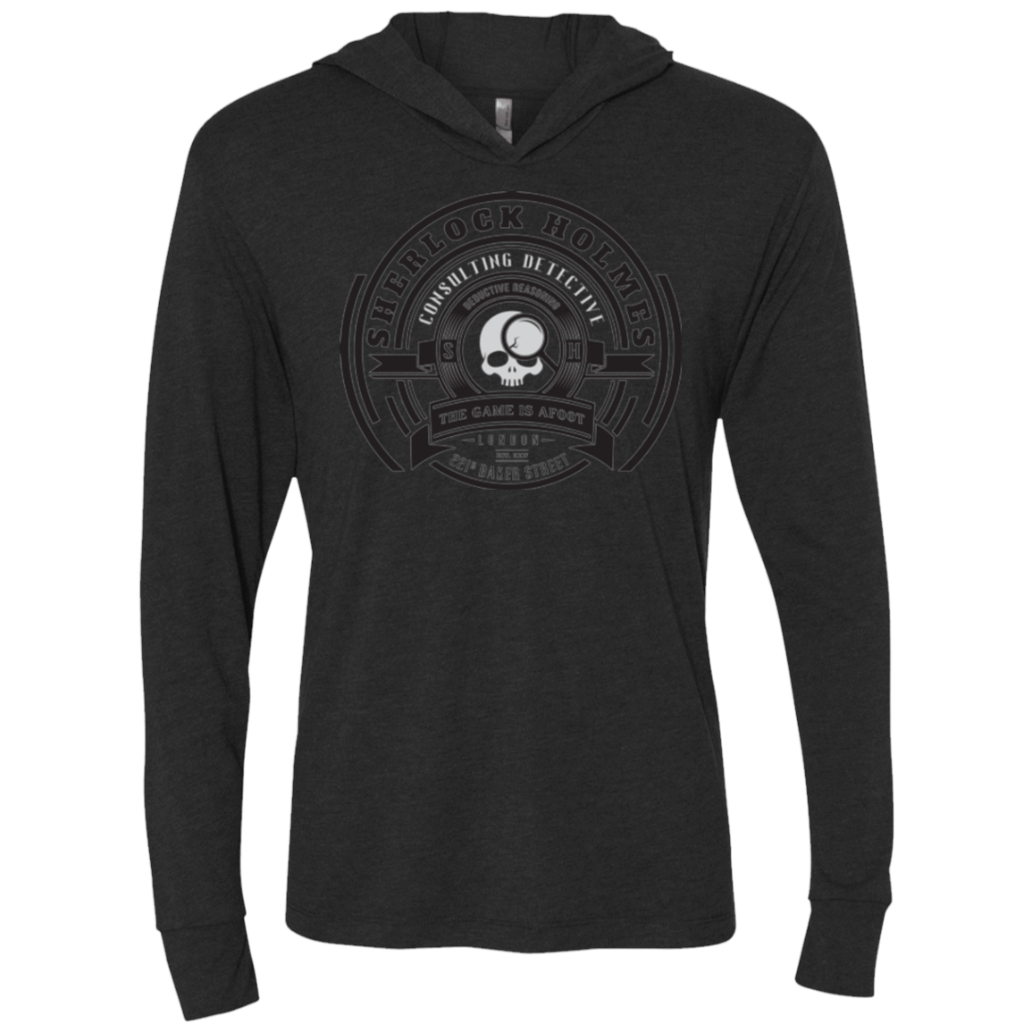 T-Shirts Vintage Black / X-Small Sherlock Holmes Triblend Long Sleeve Hoodie Tee