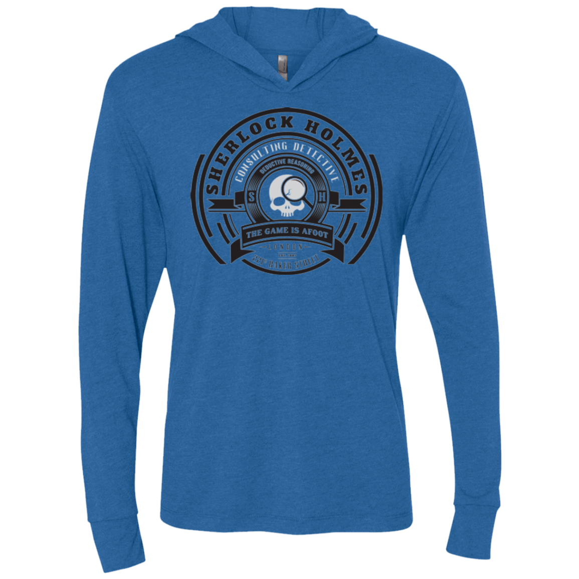 T-Shirts Vintage Royal / X-Small Sherlock Holmes Triblend Long Sleeve Hoodie Tee