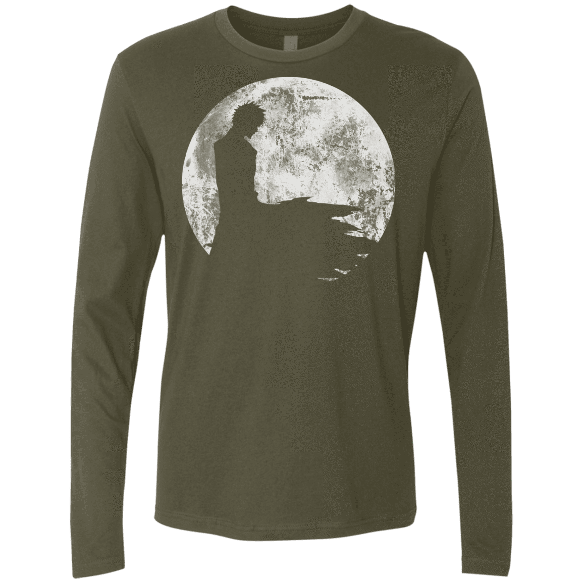 T-Shirts Military Green / S Shinigami Moon Men's Premium Long Sleeve