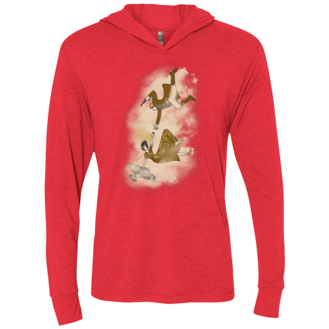 T-Shirts Vintage Red / X-Small Shiny Infinite Triblend Long Sleeve Hoodie Tee