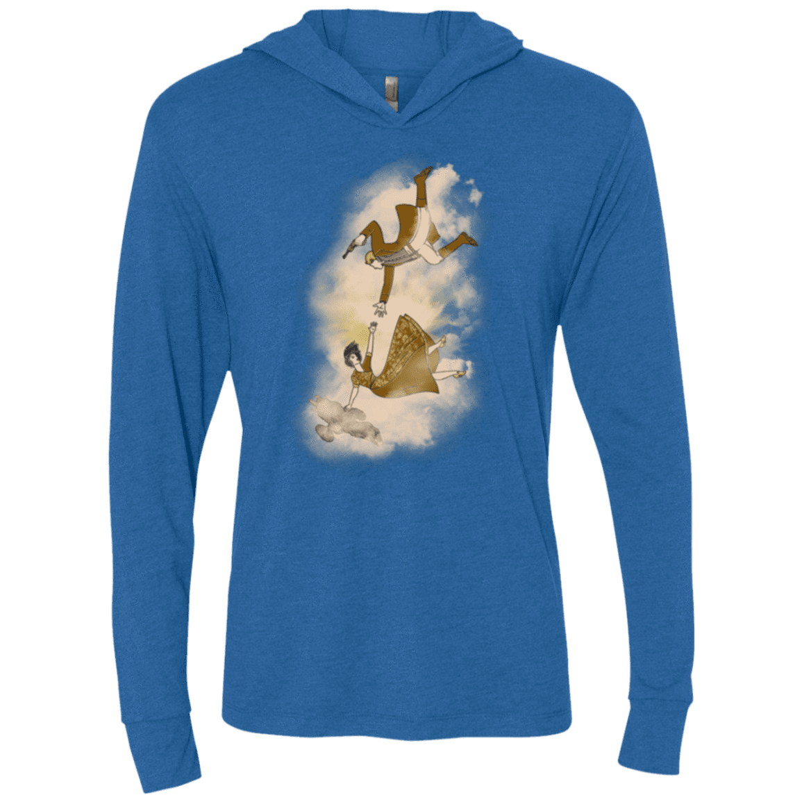 T-Shirts Vintage Royal / X-Small Shiny Infinite Triblend Long Sleeve Hoodie Tee