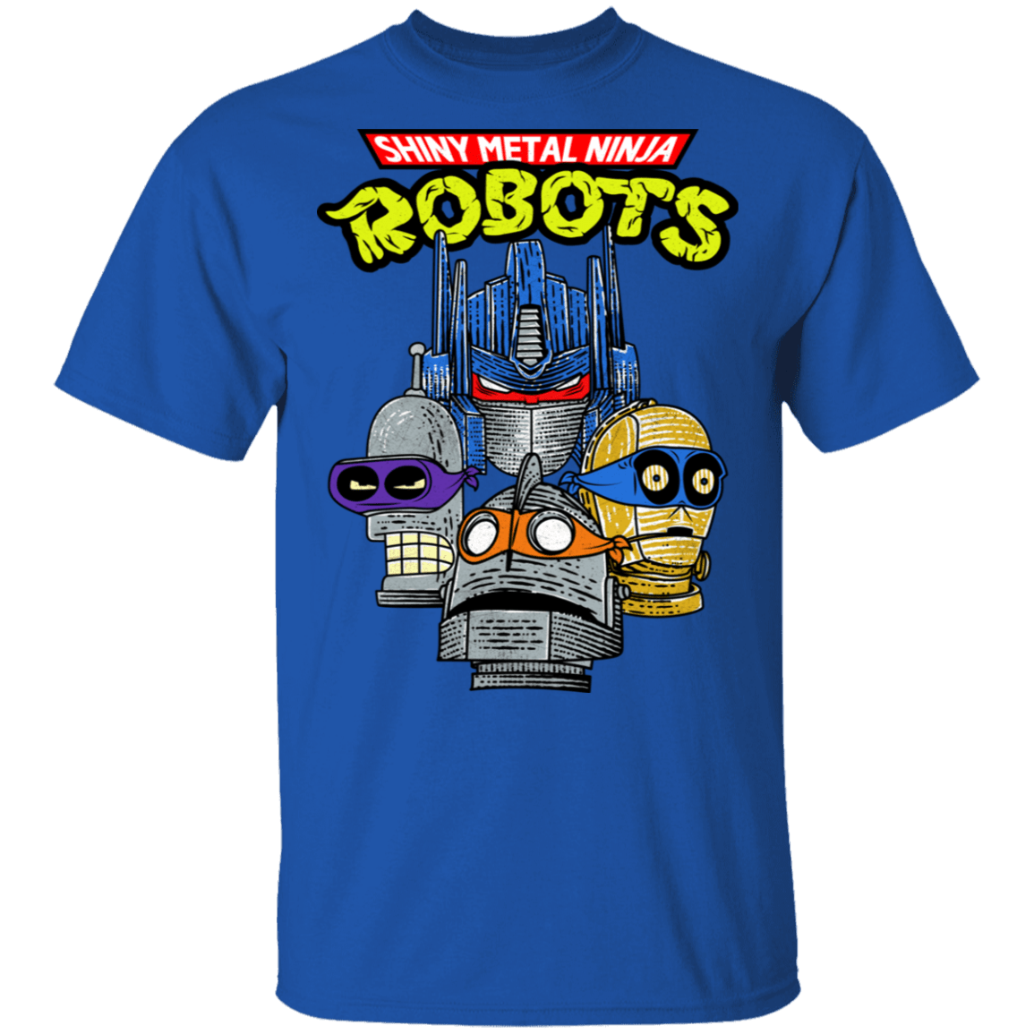 T-Shirts Royal / S Shiny Metal Ninja Robots T-Shirt
