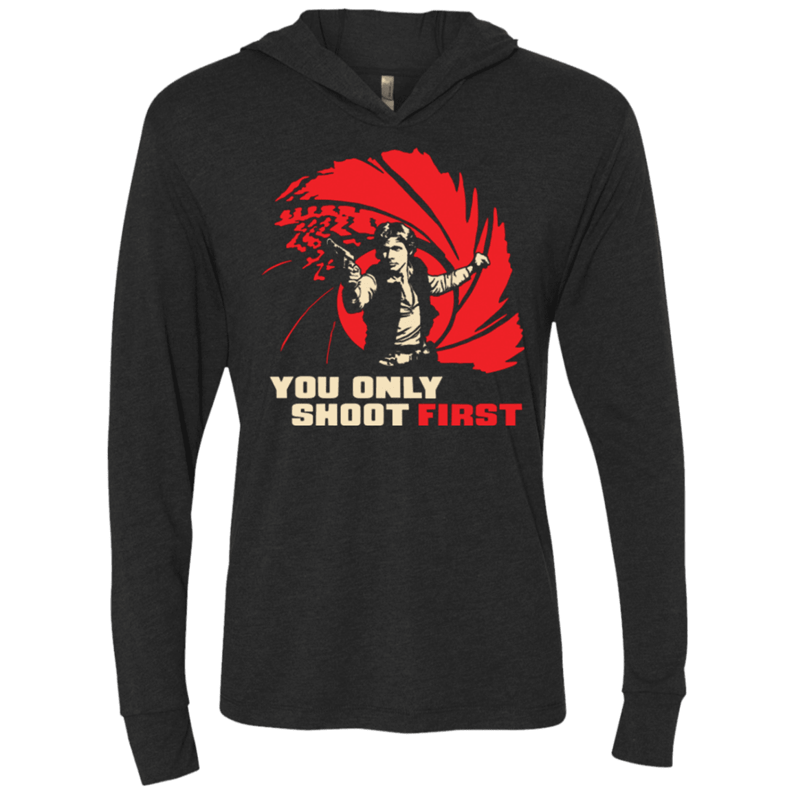 T-Shirts Vintage Black / X-Small Shoot First Triblend Long Sleeve Hoodie Tee