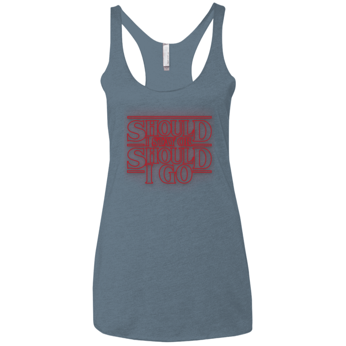 T-Shirts Indigo / X-Small Should I Stay Or Should I Go Women's Triblend Racerback Tank