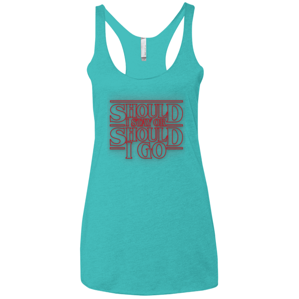 T-Shirts Tahiti Blue / X-Small Should I Stay Or Should I Go Women's Triblend Racerback Tank