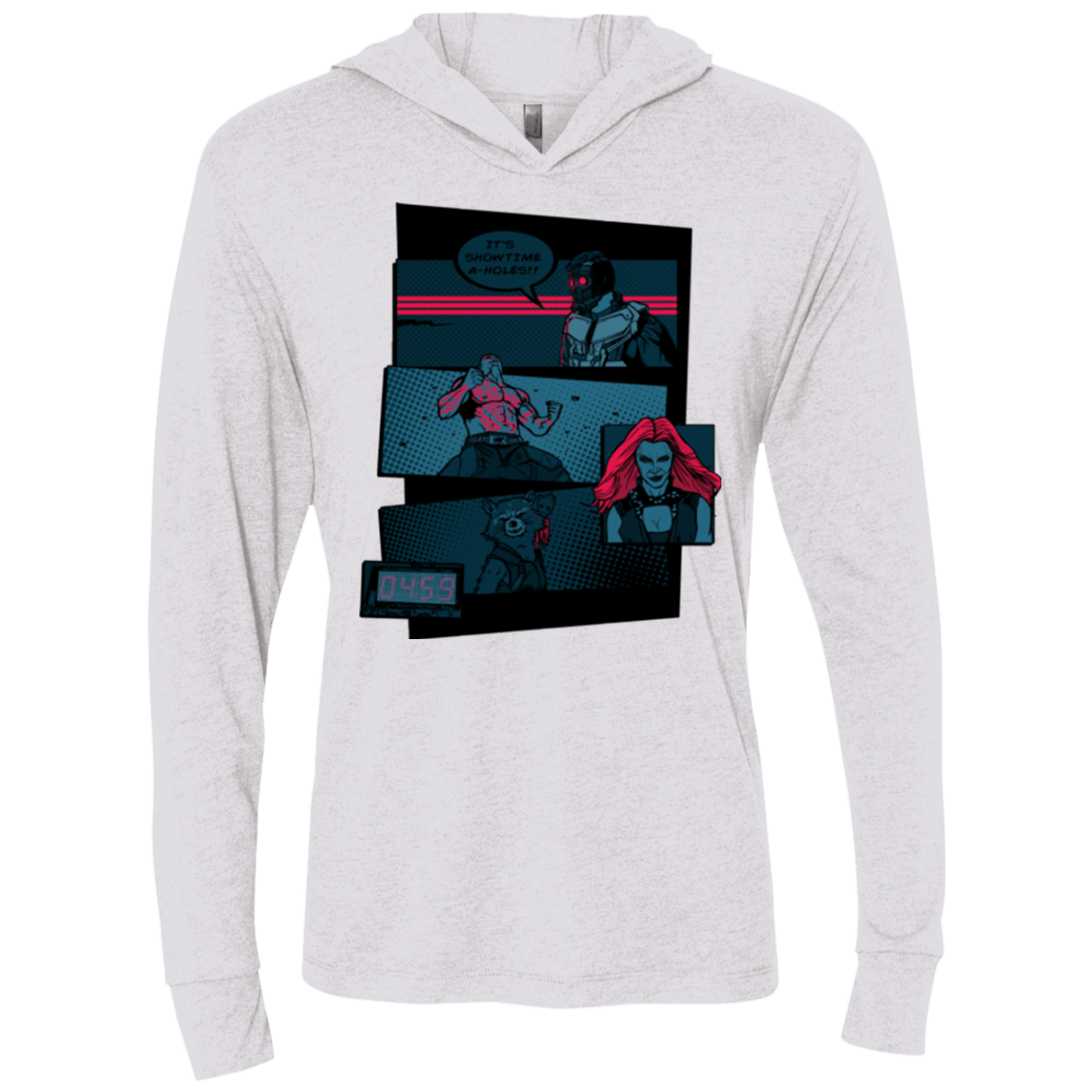 T-Shirts Heather White / X-Small Showtime Triblend Long Sleeve Hoodie Tee