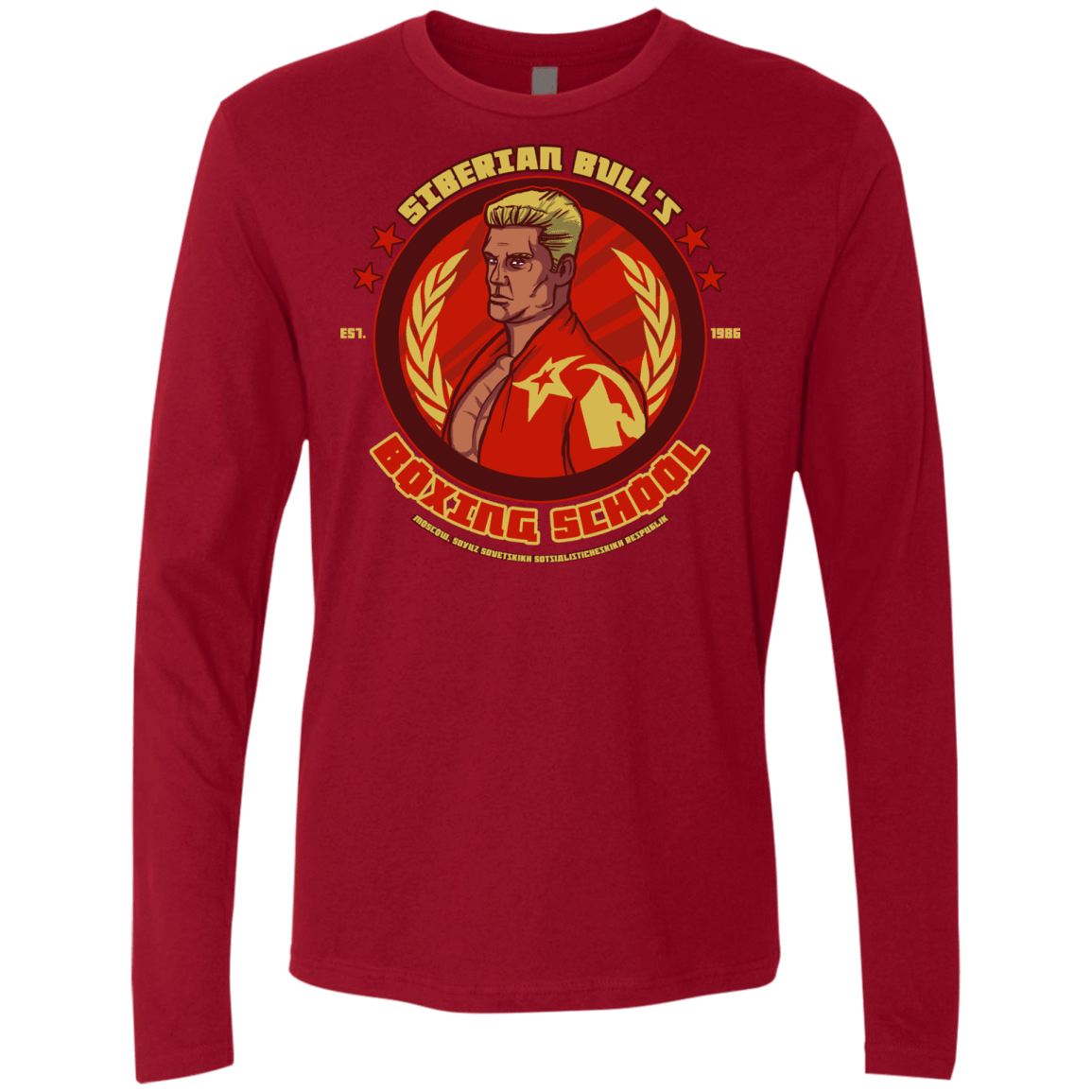 T-Shirts Cardinal / S Siberian Bull Men's Premium Long Sleeve