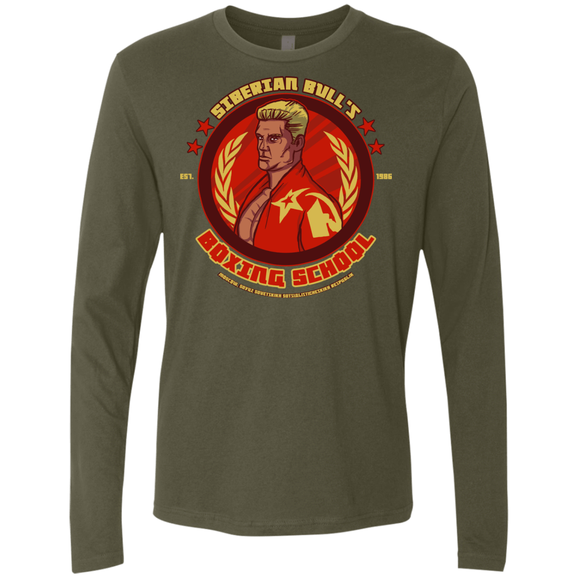 T-Shirts Military Green / S Siberian Bull Men's Premium Long Sleeve
