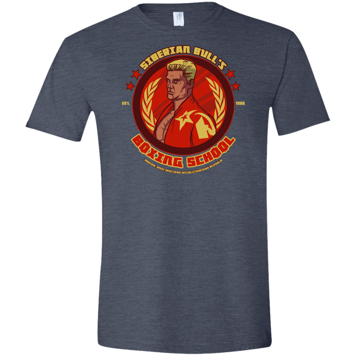 T-Shirts Heather Navy / S Siberian Bull Men's Semi-Fitted Softstyle