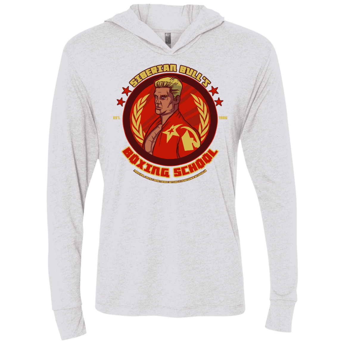 T-Shirts Heather White / X-Small Siberian Bull Triblend Long Sleeve Hoodie Tee