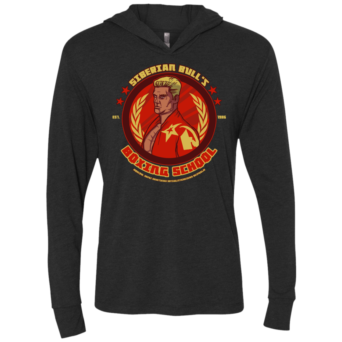 T-Shirts Vintage Black / X-Small Siberian Bull Triblend Long Sleeve Hoodie Tee