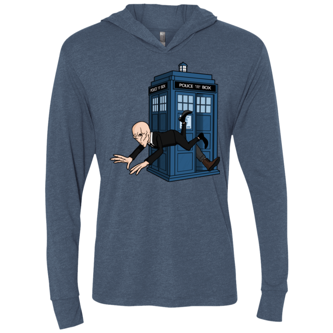 T-Shirts Indigo / X-Small Silence Falls Triblend Long Sleeve Hoodie Tee