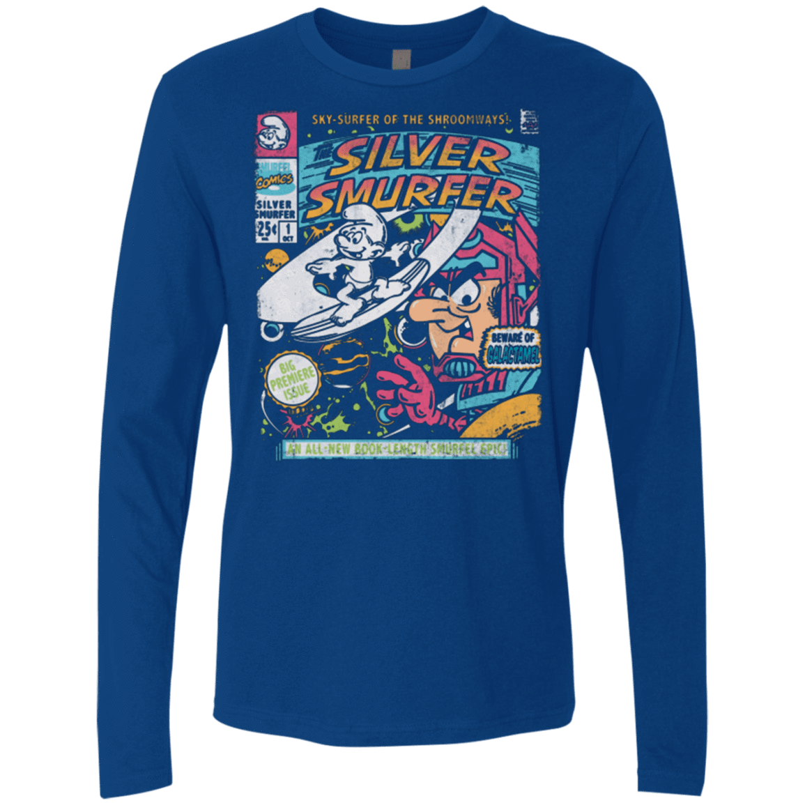 T-Shirts Royal / Small Silver Smurfer Men's Premium Long Sleeve