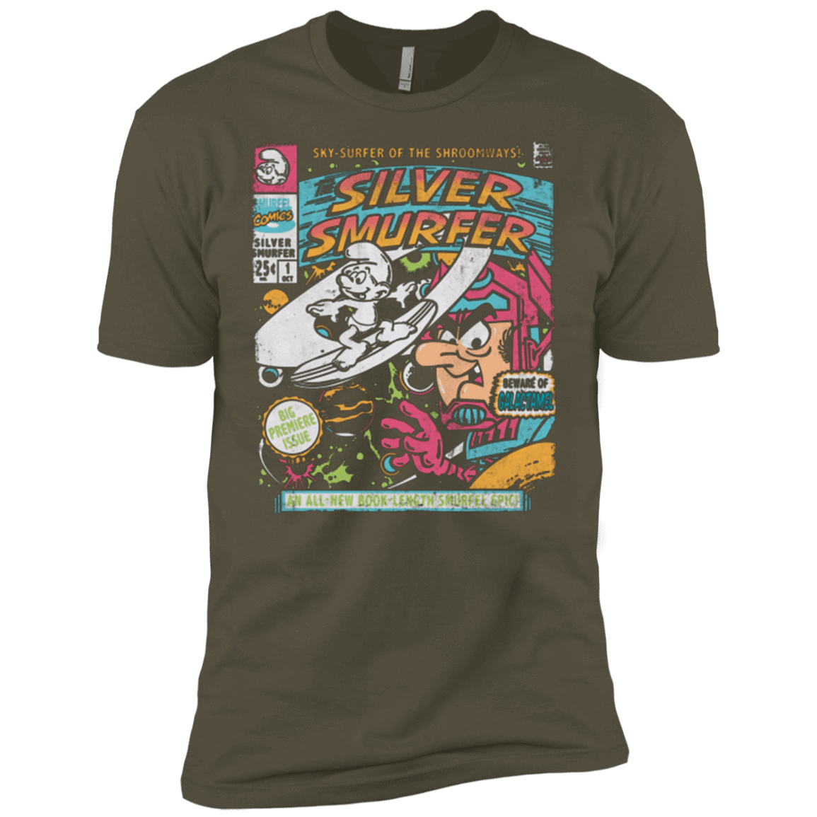 T-Shirts Military Green / X-Small Silver Smurfer Men's Premium T-Shirt