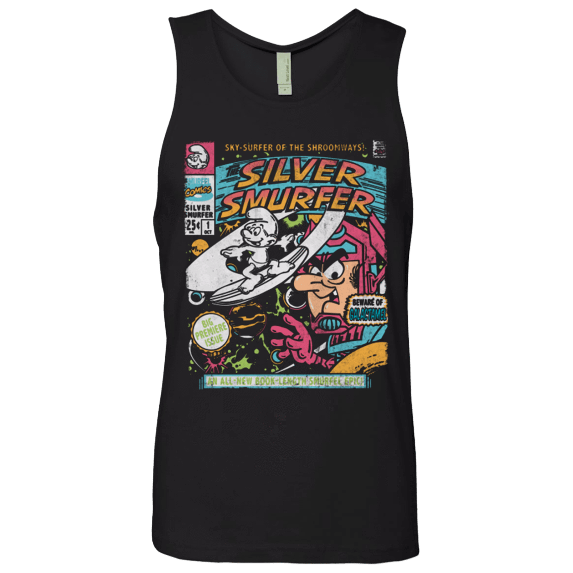 T-Shirts Black / Small Silver Smurfer Men's Premium Tank Top