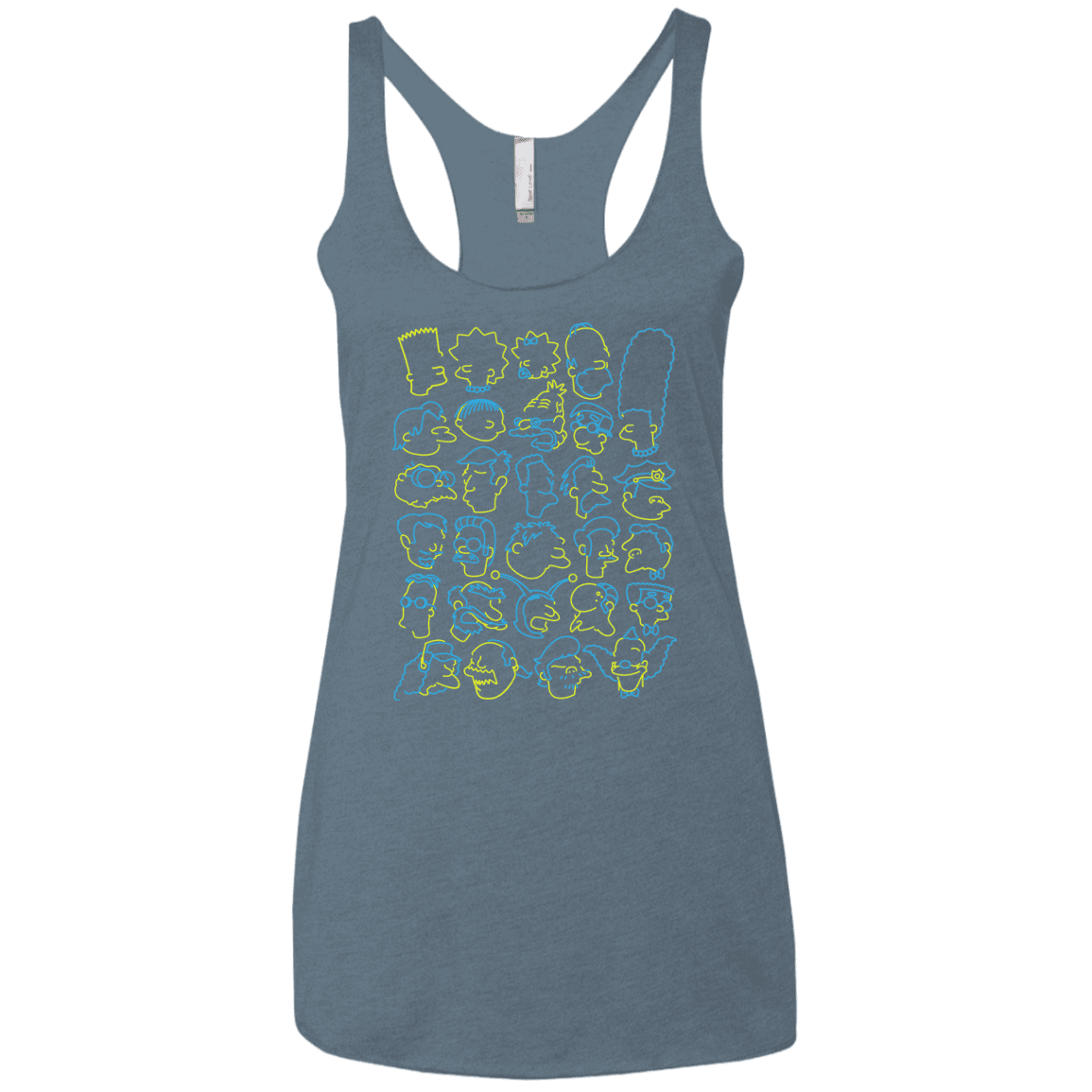 T-Shirts Indigo / X-Small SIMPSONS Women's Triblend Racerback Tank