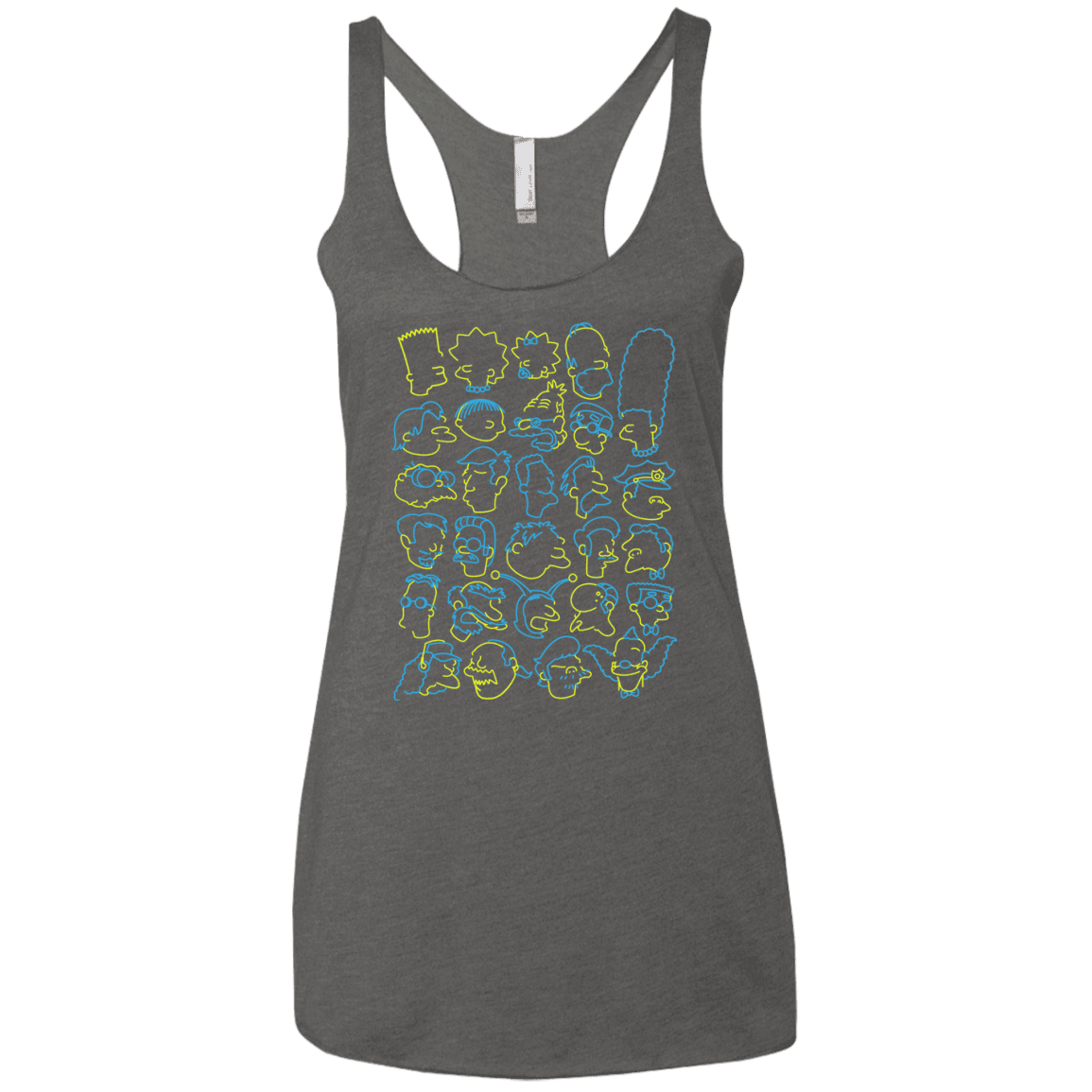 T-Shirts Premium Heather / X-Small SIMPSONS Women's Triblend Racerback Tank