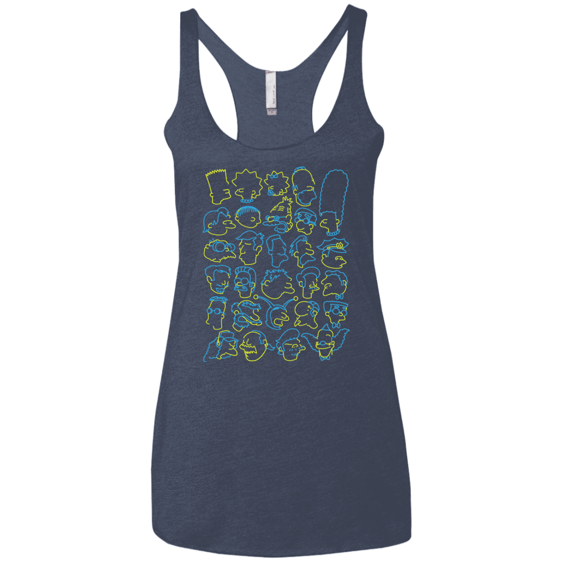 T-Shirts Vintage Navy / X-Small SIMPSONS Women's Triblend Racerback Tank