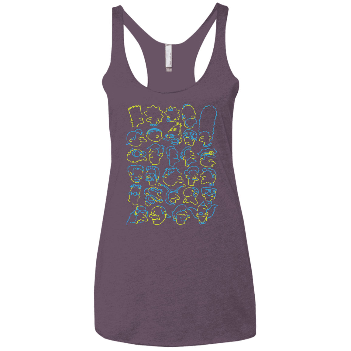 T-Shirts Vintage Purple / X-Small SIMPSONS Women's Triblend Racerback Tank