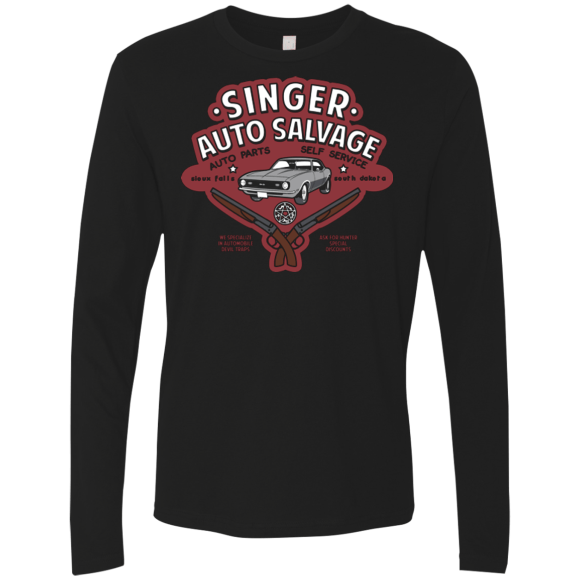T-Shirts Black / Small Singer Auto Salvage Men's Premium Long Sleeve