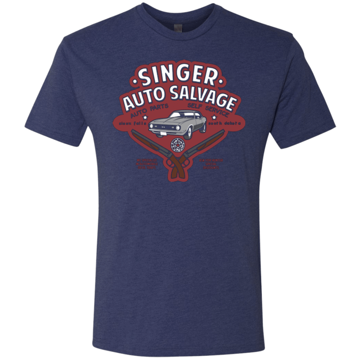 T-Shirts Vintage Navy / Small Singer Auto Salvage Men's Triblend T-Shirt