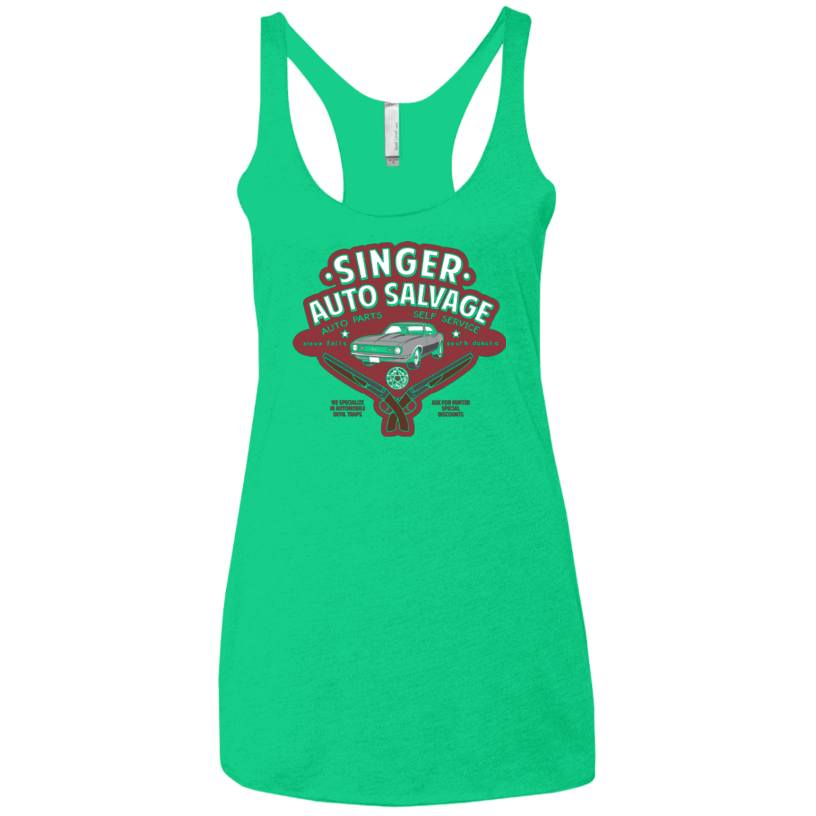 T-Shirts Envy / X-Small Singer Auto Salvage Women's Triblend Racerback Tank