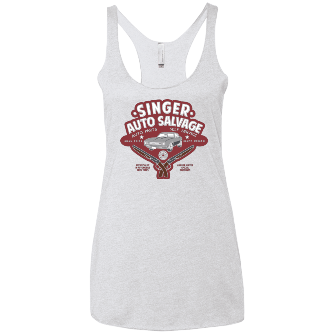 T-Shirts Heather White / X-Small Singer Auto Salvage Women's Triblend Racerback Tank