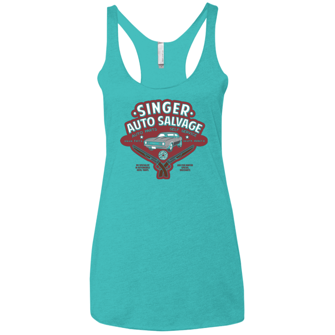 T-Shirts Tahiti Blue / X-Small Singer Auto Salvage Women's Triblend Racerback Tank