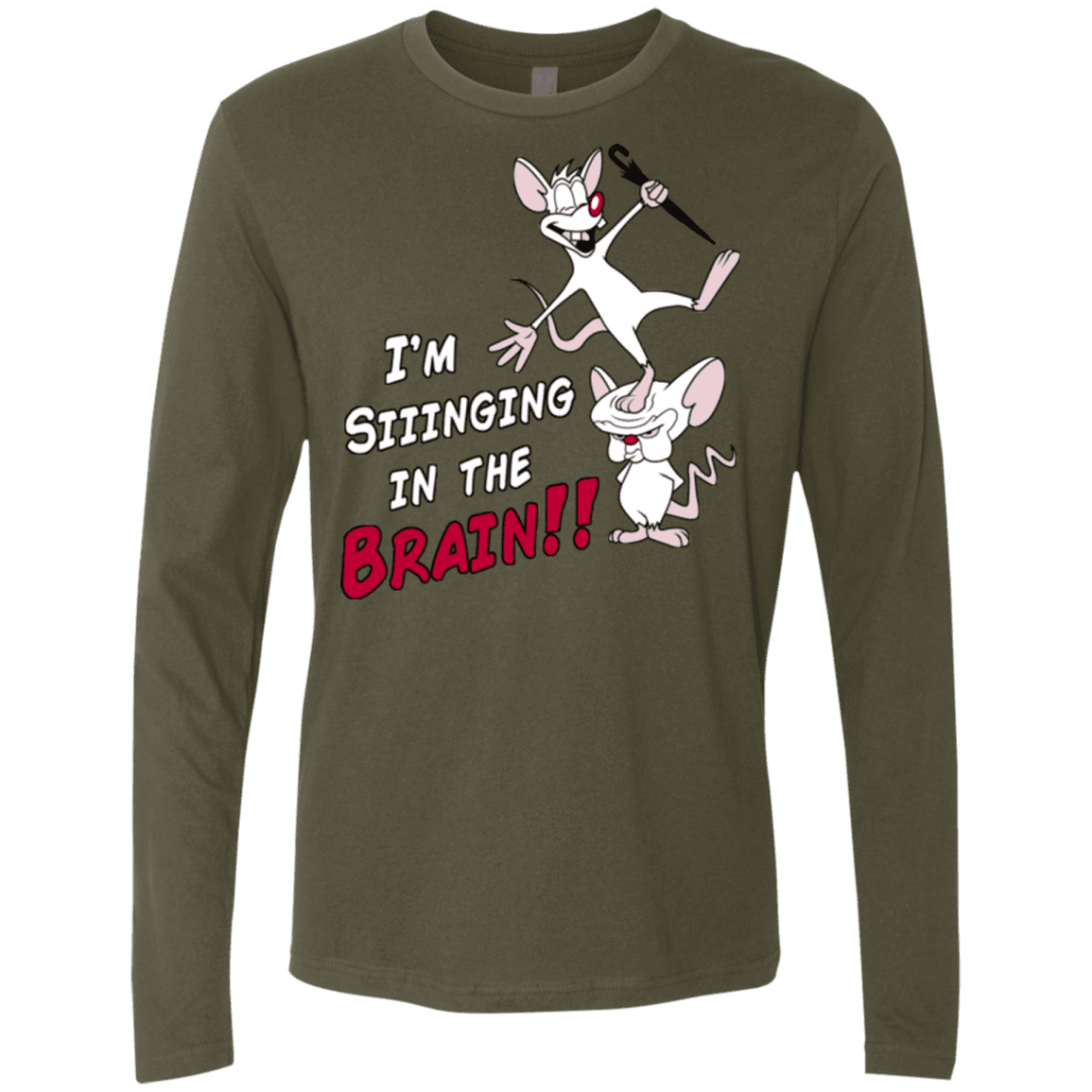 T-Shirts Military Green / S Singing In The Brain Men's Premium Long Sleeve