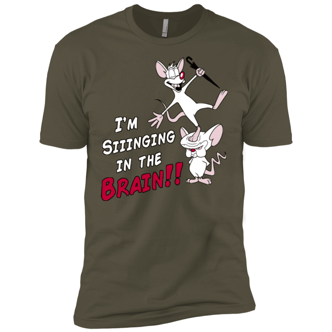 T-Shirts Military Green / X-Small Singing In The Brain Men's Premium T-Shirt