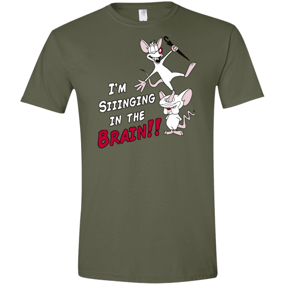 T-Shirts Military Green / S Singing In The Brain Men's Semi-Fitted Softstyle