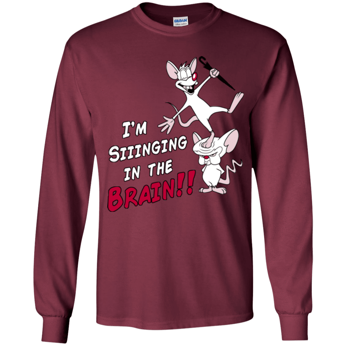 T-Shirts Maroon / YS Singing In The Brain Youth Long Sleeve T-Shirt