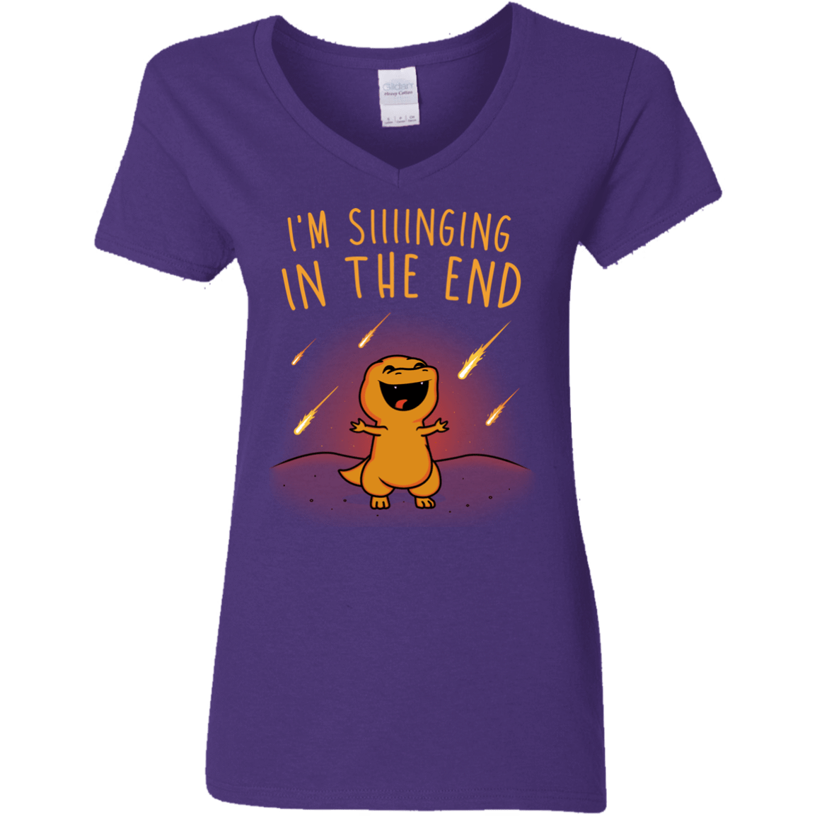T-Shirts Purple / S Singing in the End Women's V-Neck T-Shirt