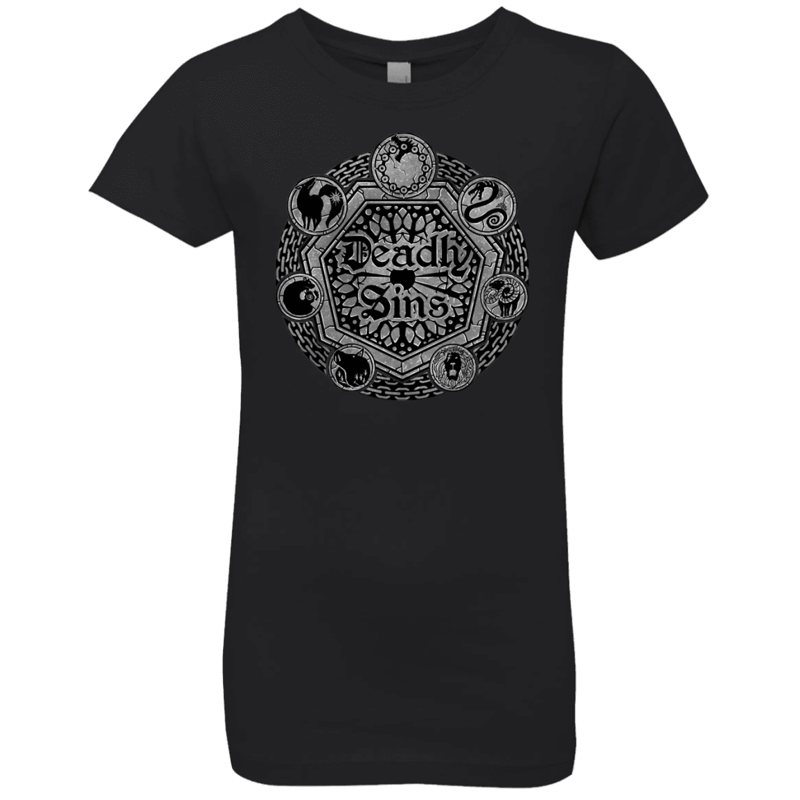 T-Shirts Black / YXS Sins Shield Girls Premium T-Shirt