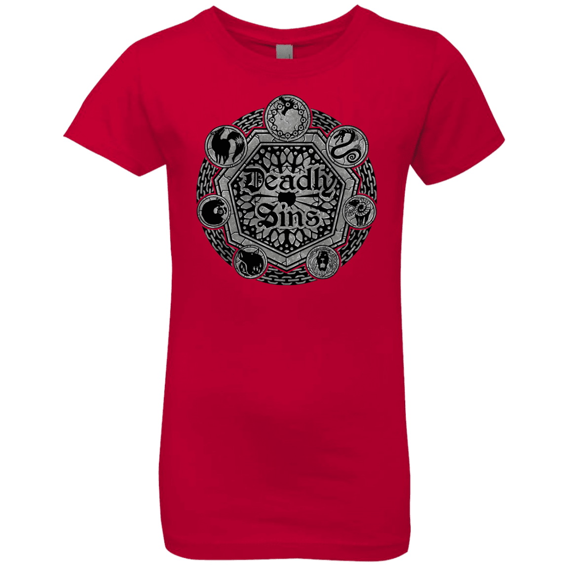 T-Shirts Red / YXS Sins Shield Girls Premium T-Shirt