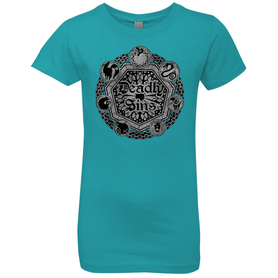 T-Shirts Tahiti Blue / YXS Sins Shield Girls Premium T-Shirt