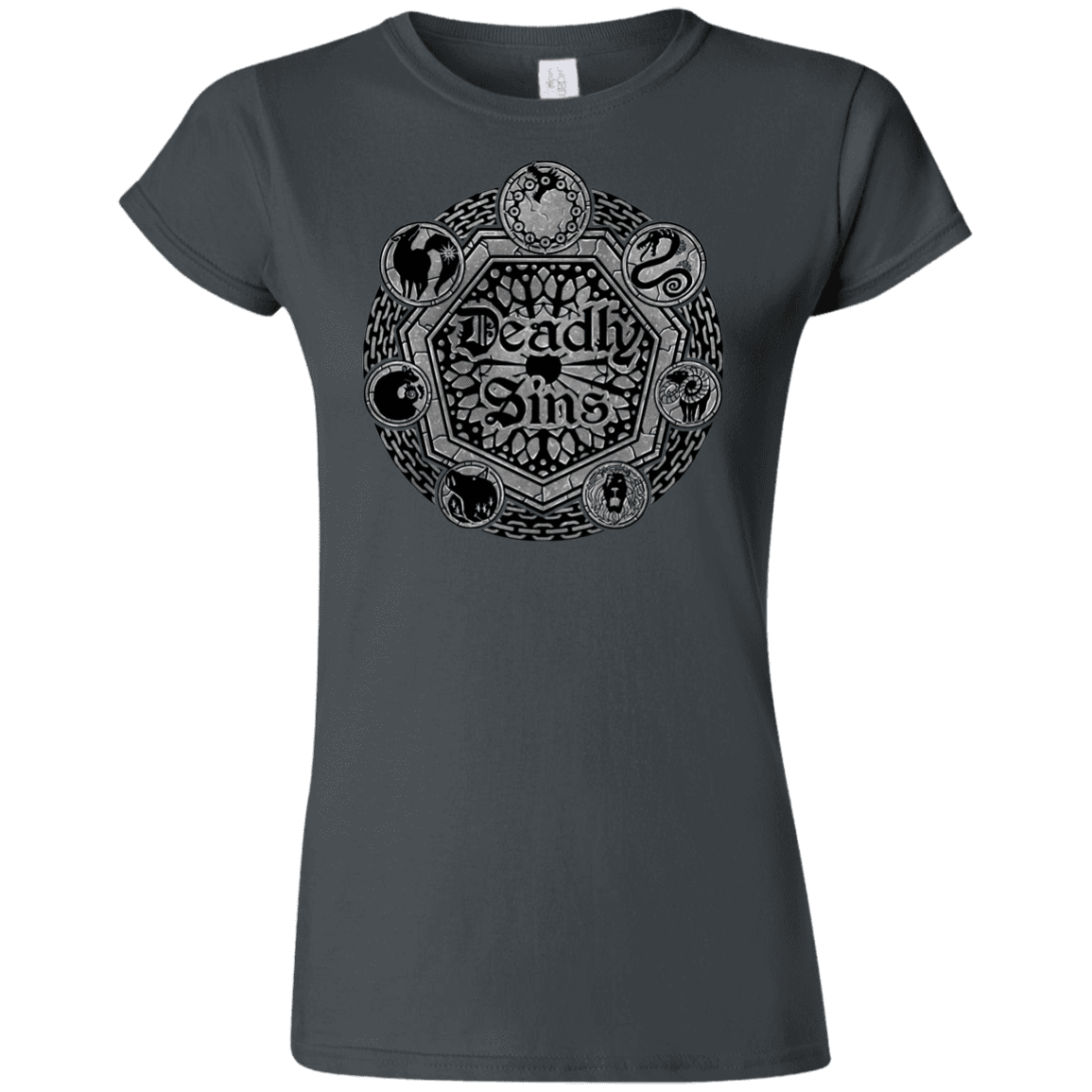 T-Shirts Charcoal / S Sins Shield Junior Slimmer-Fit T-Shirt