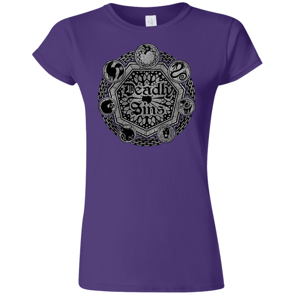 T-Shirts Purple / S Sins Shield Junior Slimmer-Fit T-Shirt